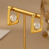 18K Gold-Plated Square Bead Earrings