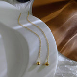 18K Gold-Plated Tassel Ball Threader Earrings