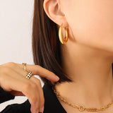 18K Gold-Plated U-Shaped Geometric Earrings