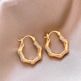 18K Gold-Plated Zircon Hoop Earrings