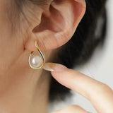 18K Gold-plated Artificial Pearl Earrings