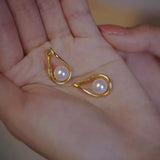 18K Gold-plated Artificial Pearl Earrings