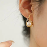 18K Gold-plated Artificial Pearl Earrings