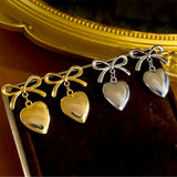 18K Gold-plated Bow Heart-Design Earrings