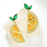 18K Gold-plated Crystal Lemon Earrings