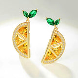 18K Gold-plated Crystal Lemon Earrings