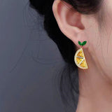 18K Gold-plated Crystal Lemon Earrings