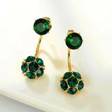 18K Gold-plated Emerald And Zircon Earrings