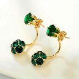 18K Gold-plated Emerald And Zircon Earrings