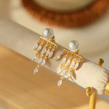 18K Gold-plated Faux Pearl Earrings