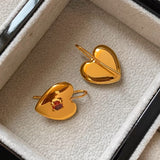 18K Gold-plated Heart-Design Earrings