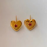 18K Gold-plated Heart-Design Earrings