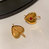 18K Gold-plated Heart-Design Earrings