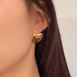 18K Gold-plated Heart-Design Earrings