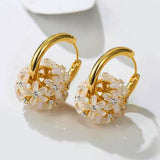 18K Gold-plated Hydrangea Flower Earrings