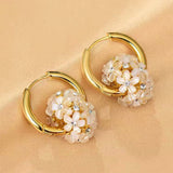 18K Gold-plated Hydrangea Flower Earrings