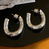 18K Gold-plated Letter Twisted C Shape Earrings