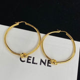 18K Gold-plated Rope Hoop Earrings