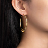 18K Gold-plated Rope Hoop Earrings