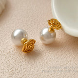 18K Gold-plated Rose Pearl Earrings