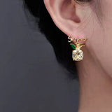 18K Gold-plated Summer Pineapple Earrings