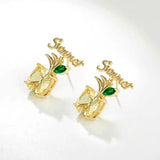 18K Gold-plated Summer Pineapple Earrings