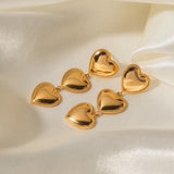 18K Gold-plated Triple Love Heart Earrings