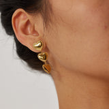 18K Gold-plated Triple Love Heart Earrings