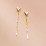 18K Gold-plated V Letter Threader Earrings