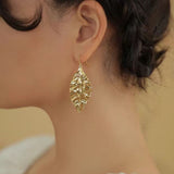 18K Gold-plated Vintage Gold Leaf Earrings