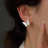 18K Gold-plated White Mother-Of-Pearl Butterfly Earrings