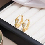 18K Gold-plated Zircon Micropaved Earrings