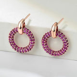 18K Gold-plated Zircon Purple Earrings