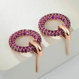 18K Gold-plated Zircon Purple Earrings