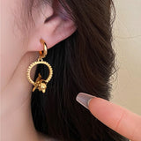 18K Gold-plated Zircon dolphin Earrings