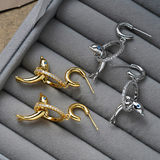 18K Gold-plated Zircon dolphin Earrings