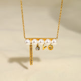 18K Gold Plated Pearl Letters LOVE Necklaces