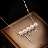 18K Gold Plated Pearl Letters LOVE Necklaces