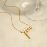 18K Gold Plated Pearl Letters LOVE Necklaces