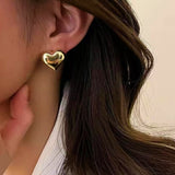 18k Gold Plated Heart Stud Earrings