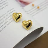 18k Gold Plated Heart Stud Earrings