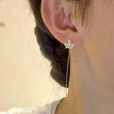 14K Gold-Plated Elegant Crown Threader Earrings