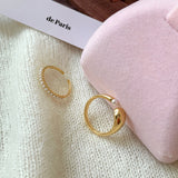 Gold Plated Artificial Pearl Two Piece Rings