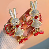 Rhinestone Cute Rabbit Hair Clips