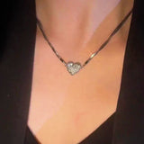 Silver Plated Magnetic Bling Heart Necklaces