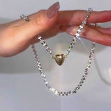 Silver Plated Magnetic Heart Necklaces