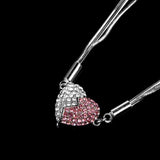 Silver Plated Silver Pink Love Magnetic Necklaces