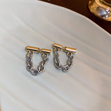 Silver Post 14K Gold-Plated Chain Earrings