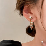 Silver Post 14K Gold-Plated Chain Earrings