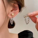 Silver Post 14K Gold-Plated Chain Earrings